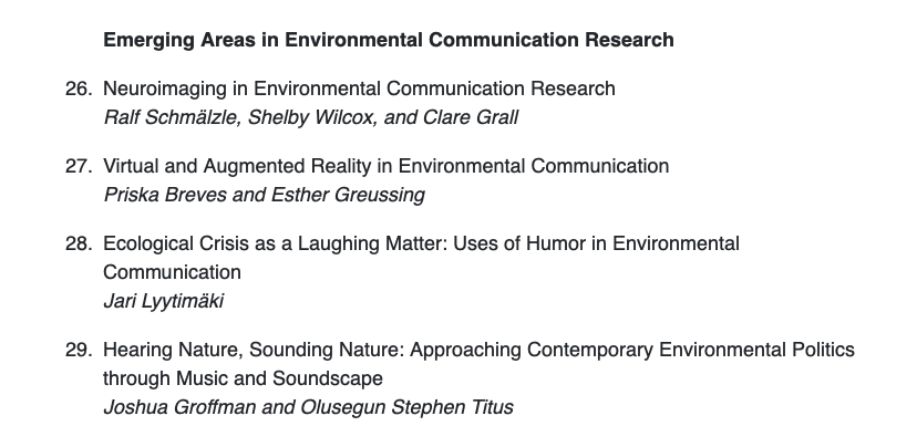 JTThaker's tweet photo. The proofs are in! A wonderful collection of international environmental comm research by top scholars, old and new friends and colleagues, co-edited with the brilliant team of @DrBTakahashi @j_metag @SuzannahDelo 

https://t.co/QsXhcnHp1l 

#EnviComm #SciComm #climate #COP26 https://t.co/0kwbbSD1hL