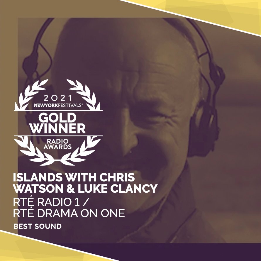 NYFRadioAwards's tweet photo. A big applause goes out to @RTERadio1 / @RTEDramaOnOne for winning the Gold in Best Sound for their work on "Islands With Chris Watson &amp; Luke Clancy"! 🏆

#storytellersgala #newyorkfestivals https://t.co/L5ObycVppR