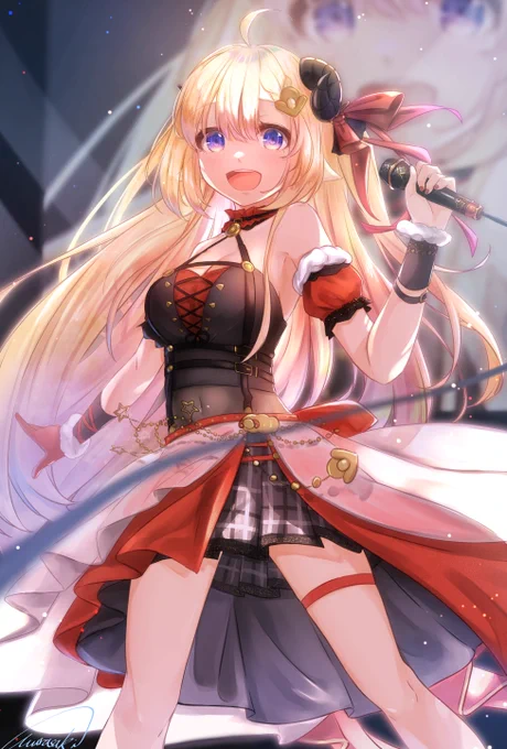 #わためソロライブ
#つのまきあーと 
わためぇへ:
ソロライブお疲れ様です
おめでとうございます～!
ステージの上のわためはすごく輝いています
夢の一步を進んでいますね
あなたの成長を見て、
本当に嬉しいです!
いつも笑顔をくれでありがとう🥰 