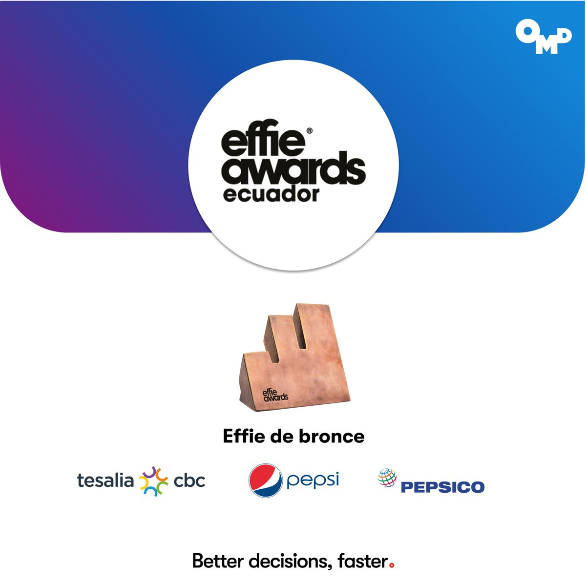 OMDEcuador's tweet photo. Con la iniciativa“Real Skills Delivery for Good” de Pepsi en alianza con Picker ganamos un #Effie de Bronce.
Una alegría que demuestra el trabajo comprometido en OMD para nuestros clientes.
Felicitaciones a todos quienes formaron parte de este proyecto!

#efectividad #marketing https://t.co/z2revG1GrE
