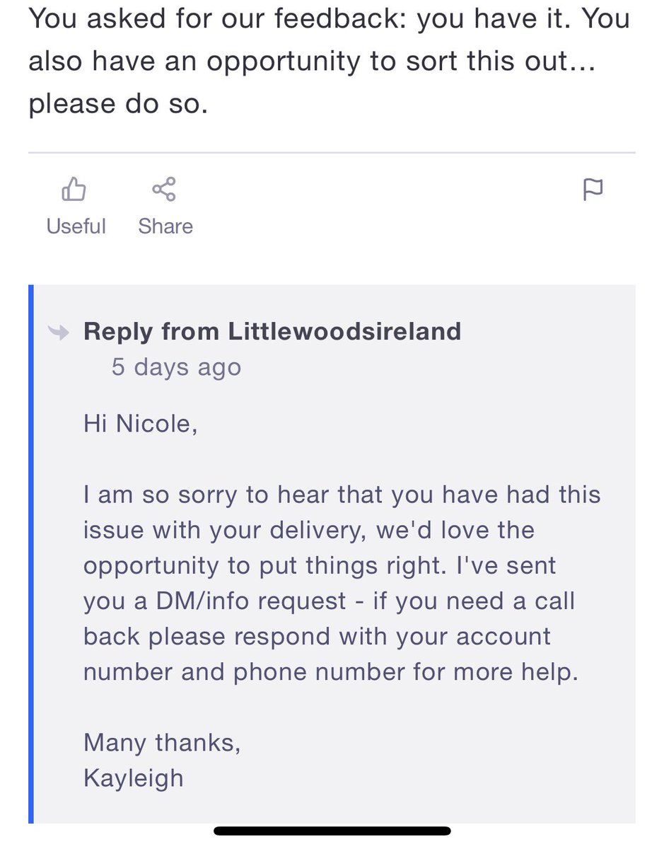 SebFHamilton's tweet photo. @LittlewoodsIRL The gift we’d like @LittlewoodsIRL is for you to please contact us as promised after messing up a €700 order https://t.co/0HxmX1jh0w