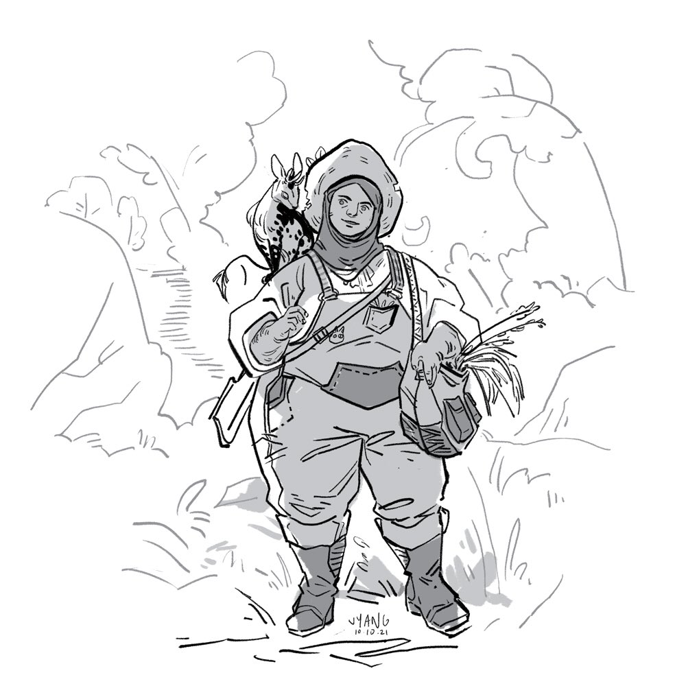Doodled a thing for @itsraecrawford 's #beastlychallenge2021 this week's prompt was 'through the forest'
