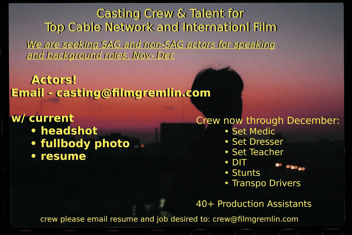 📢 Actor &amp; Crew Call 🎬