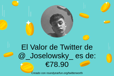 _Joselowsky_'s tweet photo. Mi valor en Twitter es de: €78.90

Encuentra el tuyo(a) con https://t.co/jDkHE0wXvQ

⠀ https://t.co/w4d70XTBvF