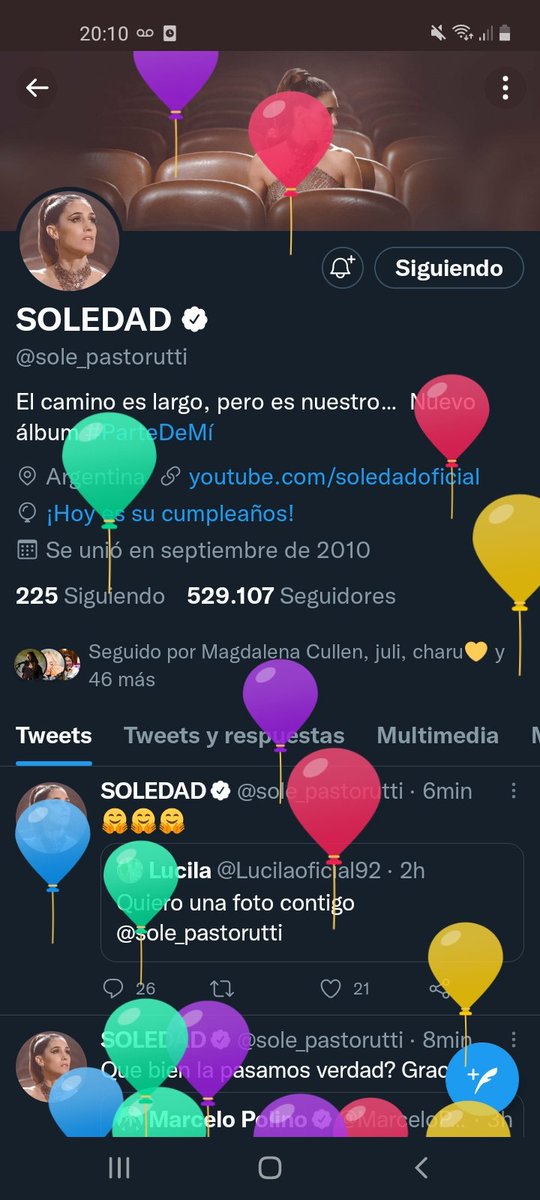 Luuminosa's tweet photo. @sole_pastorutti tenes globitos en tu perfil 🤍. felíz todooo 
#40bis https://t.co/FOf1AnOfmj