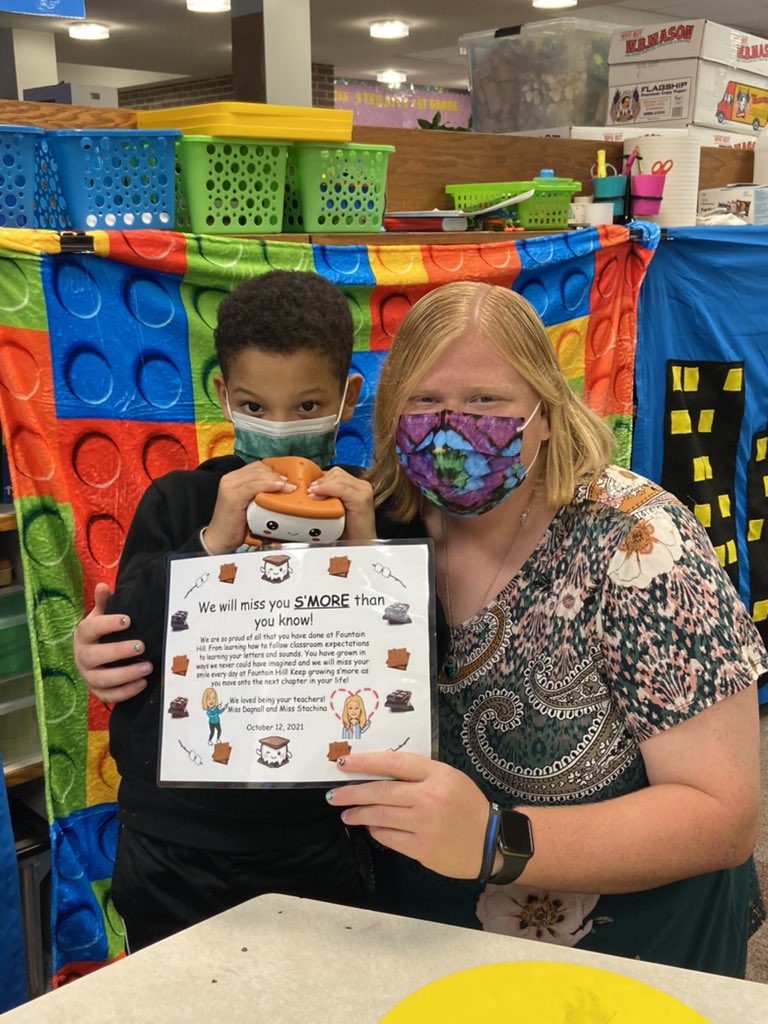 MissDagnall1's tweet photo. One of the hardest parts of being a teacher is when the students move away after making so much progress academically and behaviorally. Keep learning s’more and working hard! We are so proud of you! https://t.co/H6TZTvIpDj