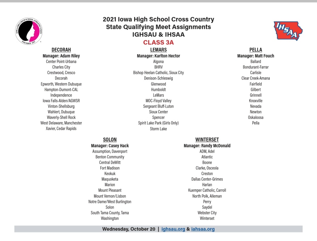 iatfcc's tweet photo. 3A State Qualifying XC Assignments https://t.co/kMDsOJi4dp
