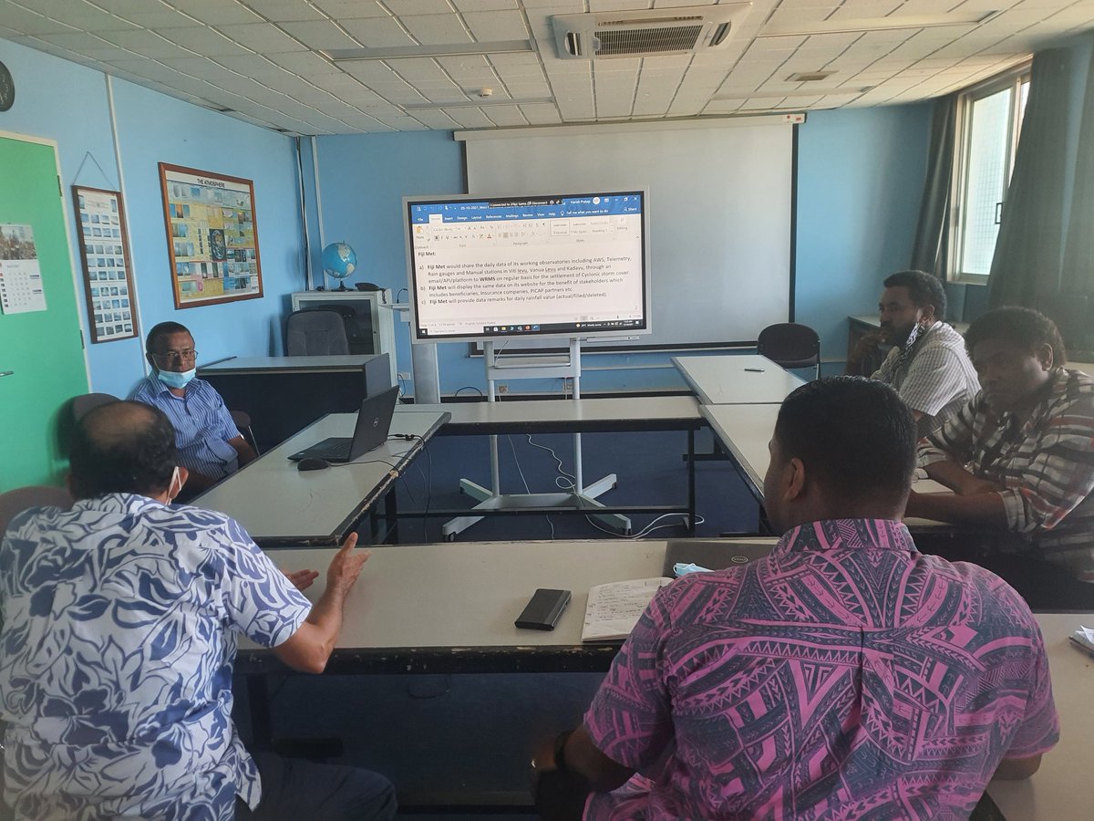 ReginaldSingh3's tweet photo. Stakeholder meetings continue in the western division. Discussions on how @FJMETservice and #PICAP can partner to ensure quality and timely data is provided for quick and efficient #ParametricInsurance payout.
#UNCDFPICAP
#CLIMATERISKINSURANCE https://t.co/EBHY0oTJur