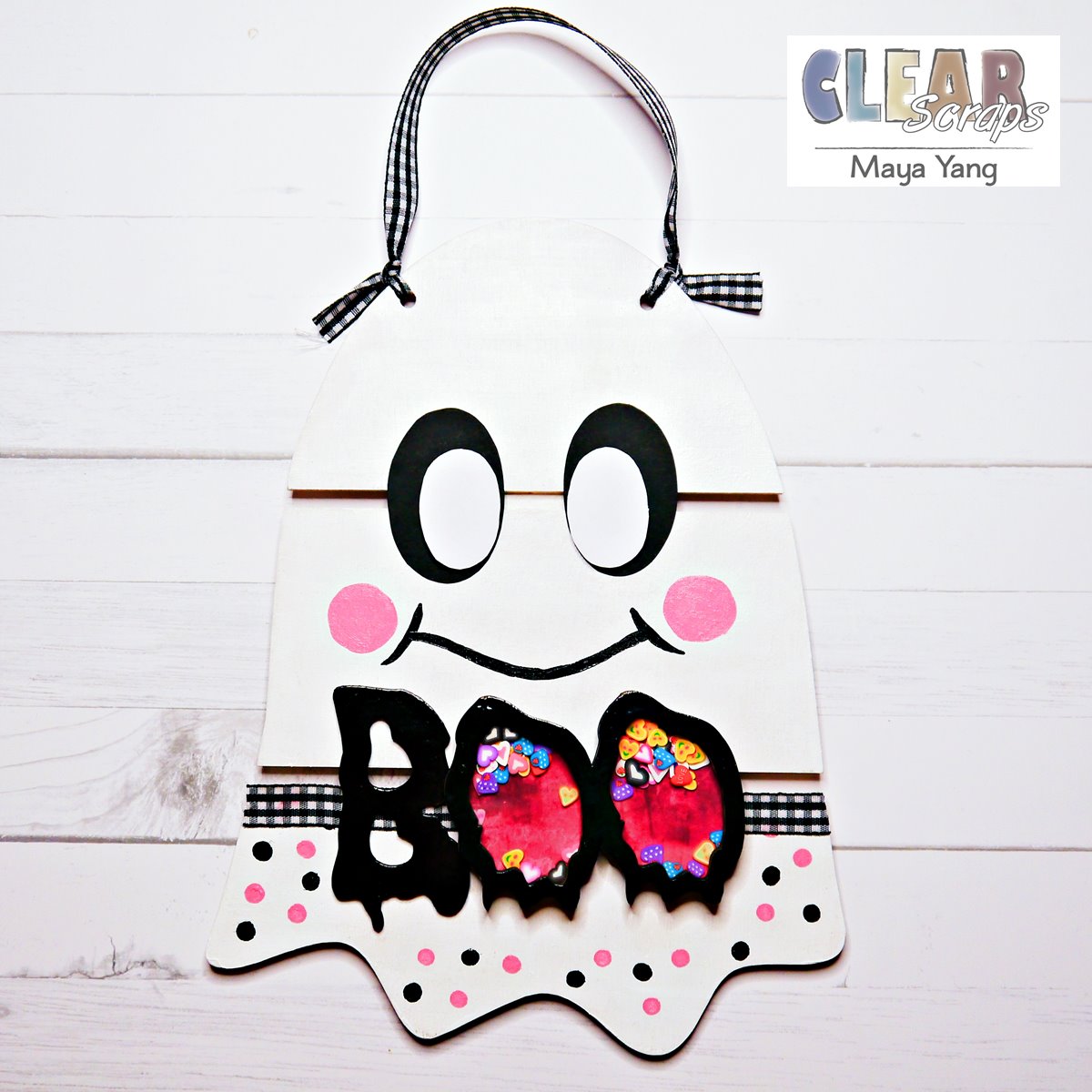 MayaCrafting's tweet photo. Trick or treat! Today I'm sharing a #Halloween wall hanging featuring the ghost DIY pallet shape and the mini shaker #BOO from @ClearScraps. Isn't it cute with the blush? More details: https://t.co/GiBIgJSAyS

#mayacrafting https://t.co/U9iqbUQkLM