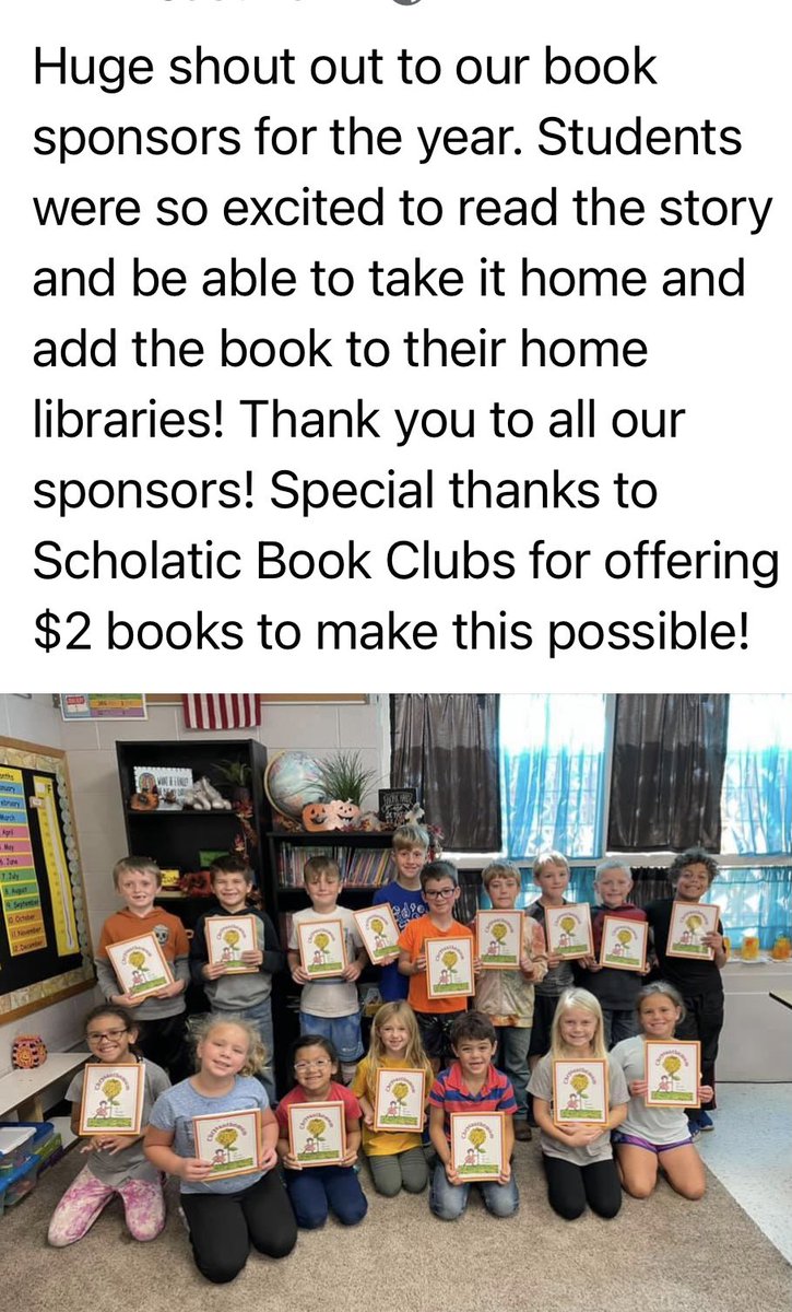 TillotsonH's tweet photo. 2nd graders receive their first book of the year from Scholastic Book Clubs! Thank you to all our sponsors for making this happen! @BCBraves @Scholastic https://t.co/HXSbW0GfIm
