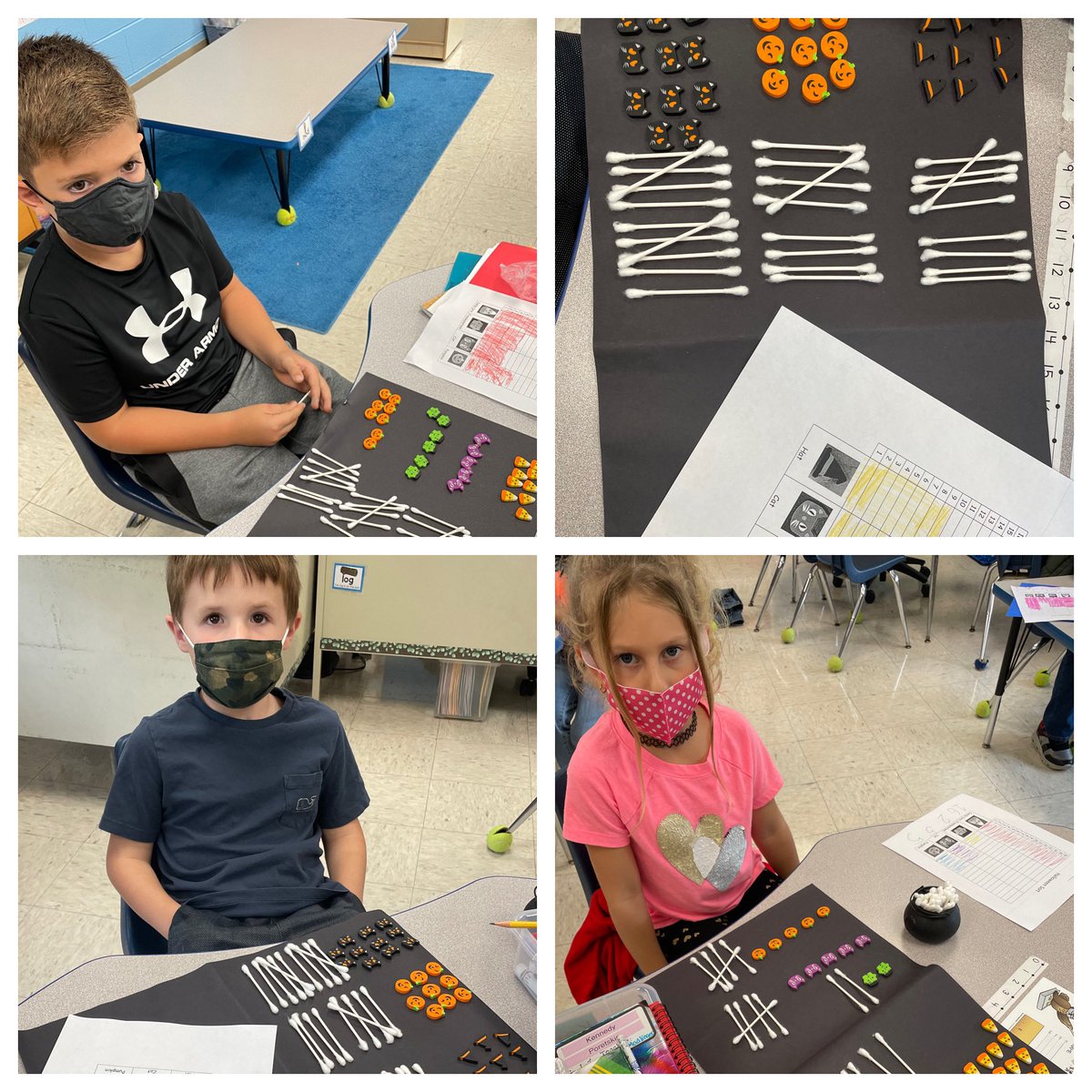 Today we had fun using Halloween erasers to gather data and make bar graphs and used “bones” aka tallies to show how much of each eraser we had.🎃👻<a href="/amadlinger1/">Allison Madlinger</a>