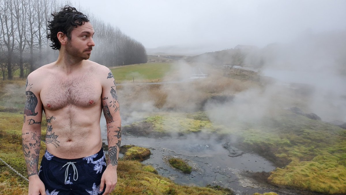 thevhsproject's tweet photo. My girl taking a photo of me so I can submit it for consideration to be a JCPenny model. #iceland #secretlagoon #geothermalpool https://t.co/DXV9T7rAxn