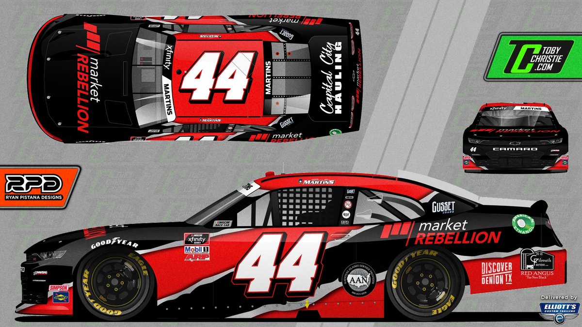 TobyChristieCom's tweet photo. .@MarketRebels returns to the No. 44 Camaro of @TommyJoeMartins this weekend in Texas.

@DiscoverDenton will also be featured on the car as an associate. 

🎨: @ryanpistana 

#NASCAR https://t.co/9F6hK5pMJx