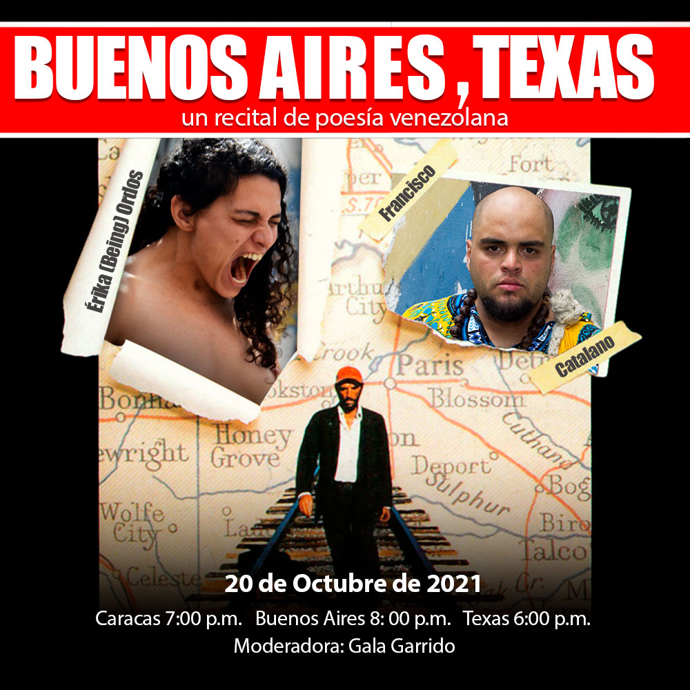ErikaOrdos's tweet photo. No te pierdas mi más reciente colaboración con @catalanofran. Buenos Aires, Texas, un recital de poesía venezolana. Miércoles 20 de octubre vía Zoom. 7pm Venezuela. 

Inscríbete
https://t.co/O66D5VXcDH

#poesia #erikaordosgoitti #franciscocatalano #galagarrido #poetas #poets https://t.co/65D34WZr66
