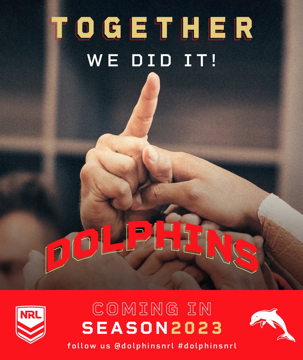 🚨BREAKING: The Dolphins are finally into the NRL! The Australian Rugby League Commission has just approved us as the 17th Club in the competition. Click here to be part of our Club: dolphinsnrl.com.au #DolphinsNRL