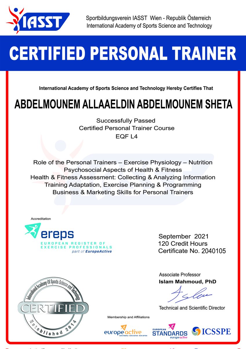 Mounem10's tweet photo. السلمه المكسوره هتخليك تطلع درجتين بخطوه واحده
انهارده بقيت #Certifiedpersonaltrainer معتمد دوليا من ال #ereps
ودي اول خطوه واللي جاي احلي اكيد ان شاء الله 🤲❤️ https://t.co/0JqWqswkYl