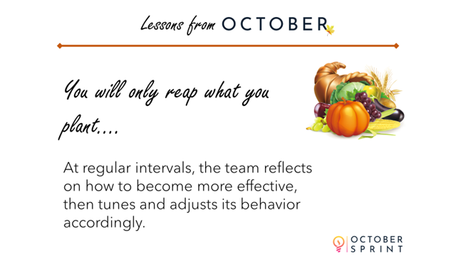 OctoberSprint's tweet photo. There is a lot to learn from October...
#Agile #BusinessAgility #Autumn #fall #OctoberSprint https://t.co/t69vR5VAlA