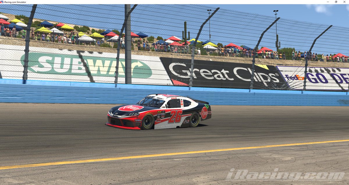 Very frustrating way to end in <a href="/TTdfwr/">Turn Down For What Iracing Series (TDFW)</a> qualified 2nd ran top 3 all race in <a href="/phoenixraceway/">Phoenix Raceway</a>  tell speeding penalty. But congrats to <a href="/baner958816/">baner958816</a> on getting the win and <a href="/CommandoGriff3/">Commando Griff3</a> on 4th on to vegas next week.