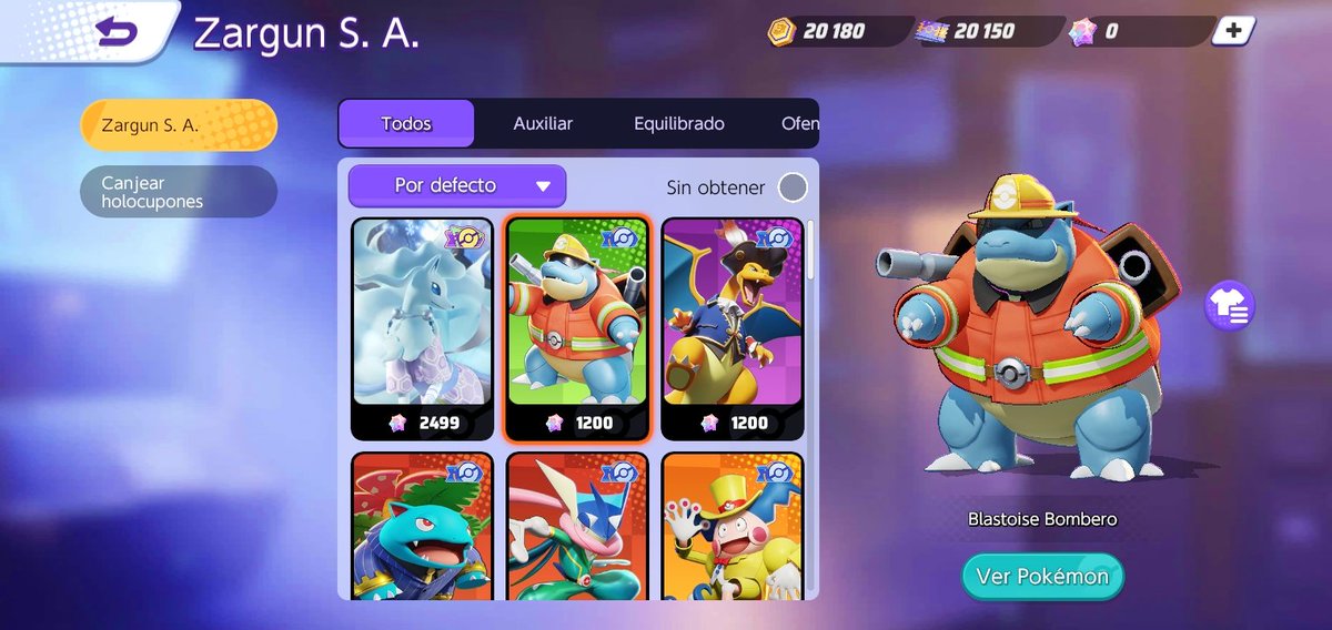 Nuevo Holoatuendo de Blastoise Bombero por 1200 gemas Aeos en #PokemonUNITE.