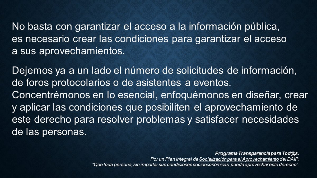transparatodos's tweet photo. "El derecho d acceso a la información no tiene sentido si las personas no pueden utilizar esta información para mejorar sus condiciones d vida"
Declaración de Cancún
3a Conferencia Internacional d Comisionados
#PlanIntegralDAIP https://t.co/sX5k5Mkufo