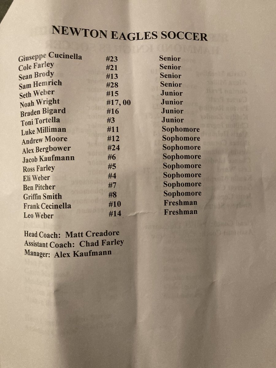 jryanmiller12's tweet photo. @NCHSsoccer1 Big win but I think the roster in the program might need updated! #atleasttheygotleoright https://t.co/SdxRhJWtm1