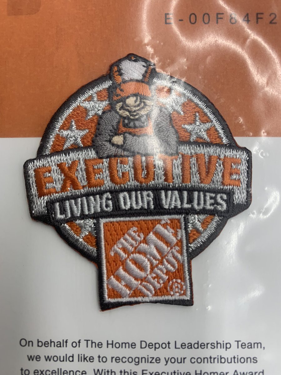 Incredibly Proud & Honored to be awarding this Executive homer award to Becki Black along with a signed letter from The Chairman & CEO Craig Menear for Outstanding Customer Service she provided on a complete Dream Kitchen Design. Great Job Taking Care Of Are Customers