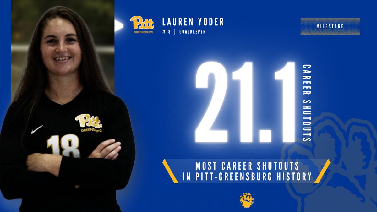 upgbobcats's tweet photo. 🚨 Record Setter 🚨

Lauren Yoder has become the school's all-time shutout leader after tonight's 1-0 win over Mount Aloysius, breaking Dana Huether's ('04-'07) record of 20.1. https://t.co/jaEaWigM0m