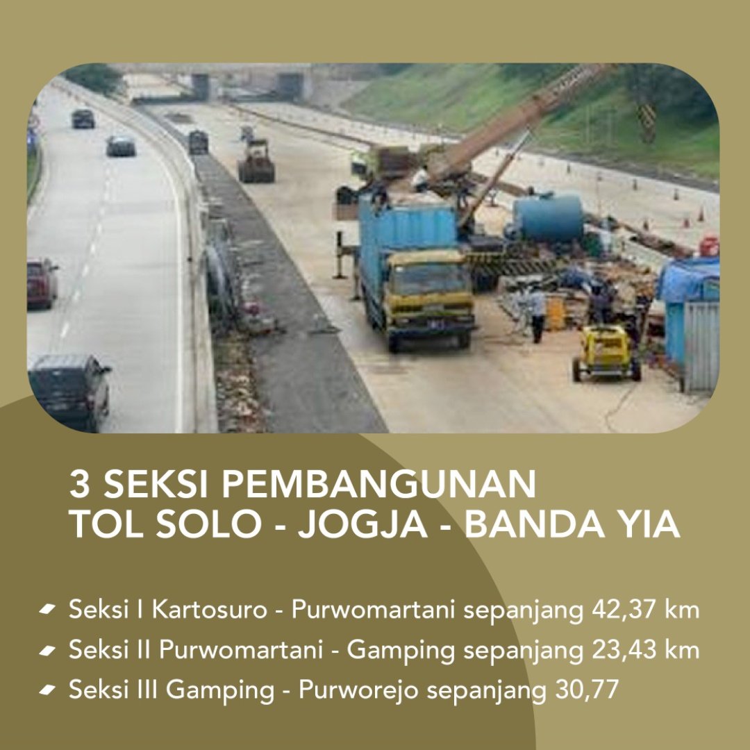 Kebetulan kami tinggal di Wedomartani, sangat dekat dengan Purwomartani. Oleh karenanya, sy update berita pembangunan jalan tol supaya bisa antisipasi jauh-jauh hari. Ternyata ada 3 seksi pembangunan jalan tol, dan seksi 1 nya ruas Kartosuro - Purwomartani sepanjang 42,37 km.