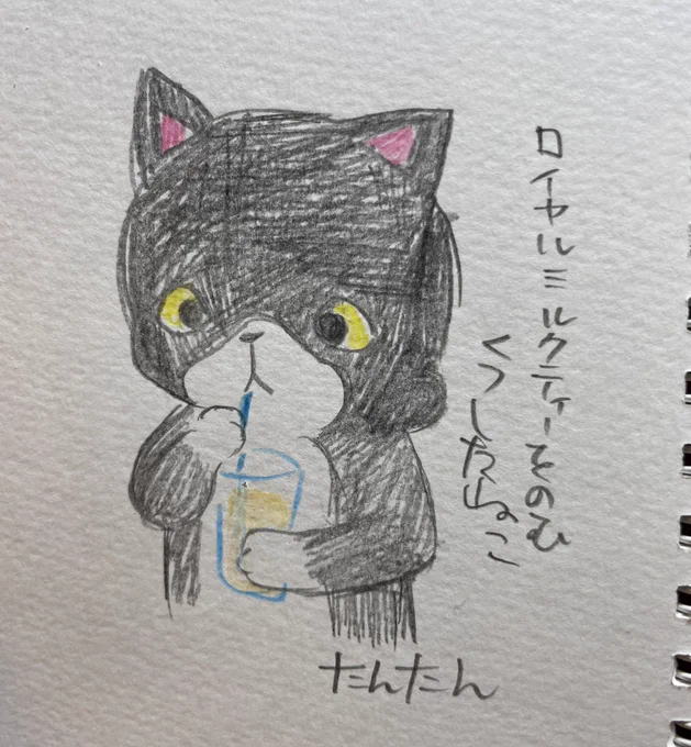 ロイヤルミルクティを飲むくつしたねこ

#イラスト #猫 