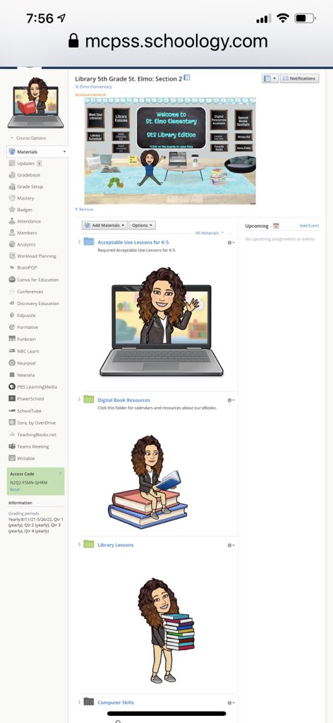 dawes_laura's tweet photo. A5: An example of my organization in all of my things…#SchoologyChat #PSAmbassadors https://t.co/RyBRh6PsMN