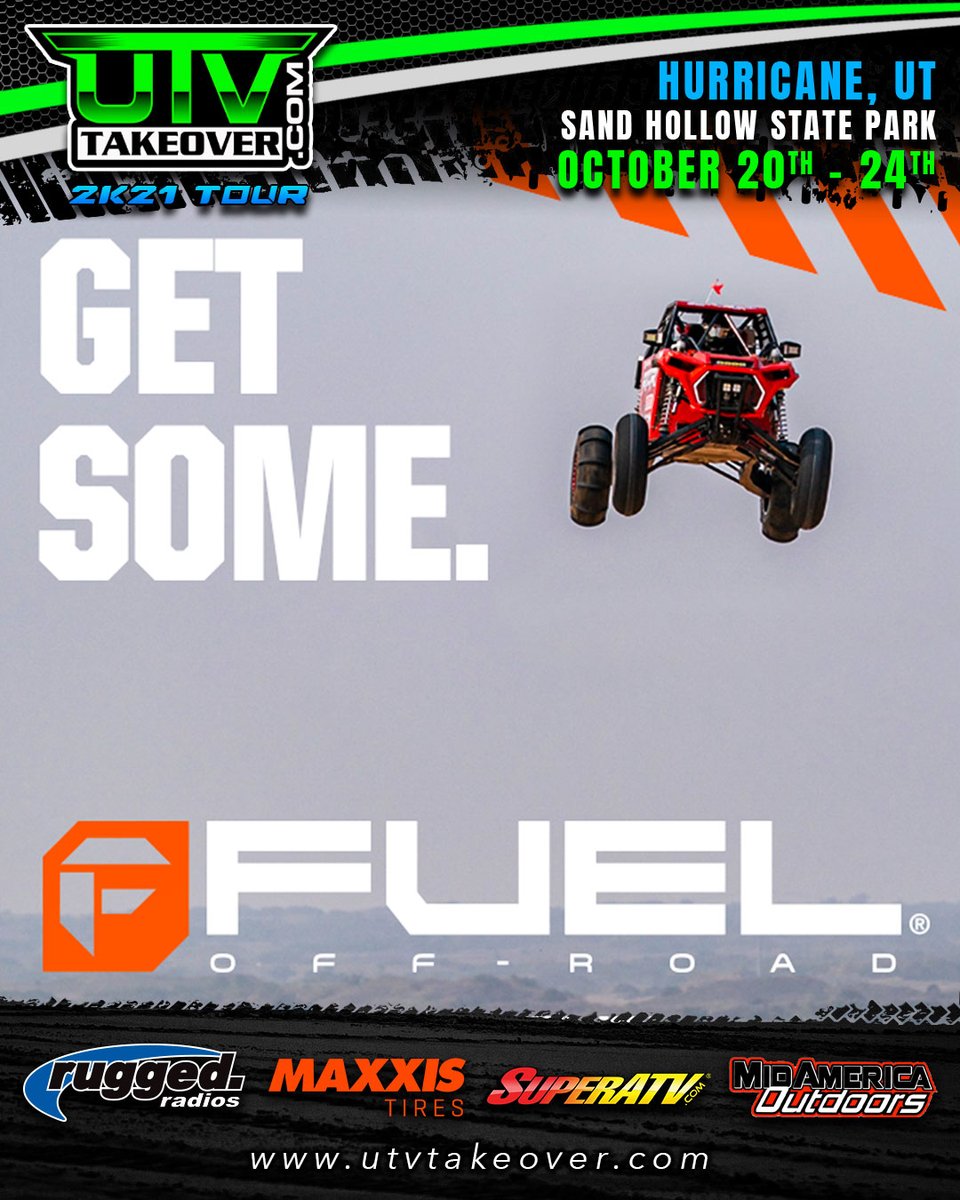 utvtakeover's tweet photo. #FuelUTV is the wheel so many UTV Takeover athletes and staff use on their machines! With options for your UTV for multiple sizes and lug patterns, there's something that everybody will want to roll through Takeover with! Check them out on Vendor Row! https://t.co/C68fVMmvvU https://t.co/2J6n4LVbH3
