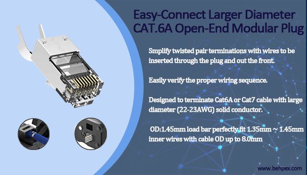 behpex's tweet photo. Easy-Connect Larger Diameter CAT.6A Open-End Modular Plug- for large OD cable
https://t.co/1oI3WIyX6C
#networksupport #cat6 #cat6a #modularplug #connector #Behpex #cat7 #AWG #cables #cablemanufacturer #cablesolutions https://t.co/7TANzhE1sg