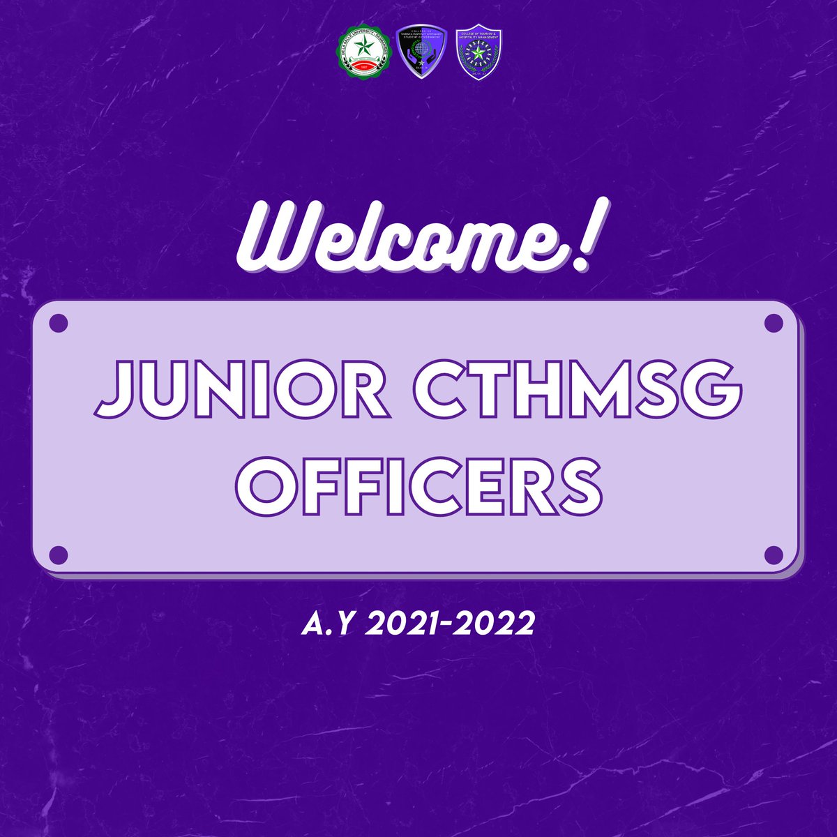dlsudcthmsg's tweet photo. “Great leaders find ways to connect with their people and help them fulfill their potential.” — Steven J. Stowell

Let us give a warm welcome to the newly elected Junior CTHMSG officers for this semester! 💜✨

#CTHMAsOne
#CTHMSG2021
#DLSUDThrive
#DLSUDCTHMSG https://t.co/pigA3ZAdhE