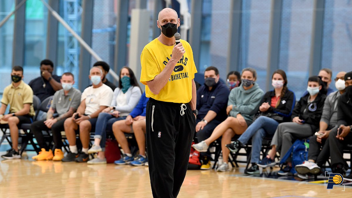 Pacers's tweet photo. As part of Jr. NBA Week, head coach Rick Carlisle and his staff, as well as @IndianaFever head coach Marianne Stanley hosted a clinic for youth coaches in the area! 💯 https://t.co/TXehOBLS0G