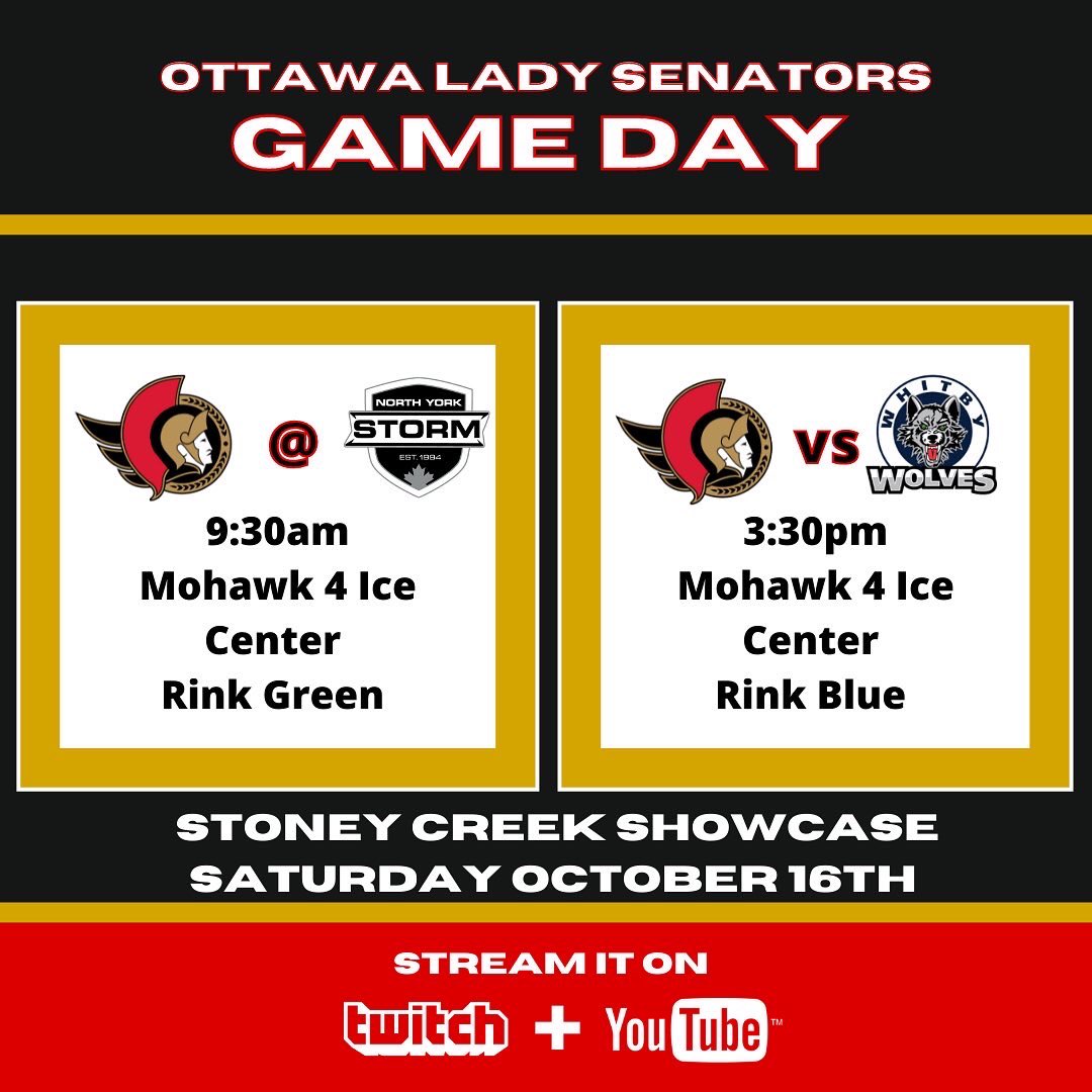 OttawaLadySens's tweet photo. Stoney Creek Showcase Tournament Schedule!

See you there👀 #gosensgo https://t.co/3NosflUiur