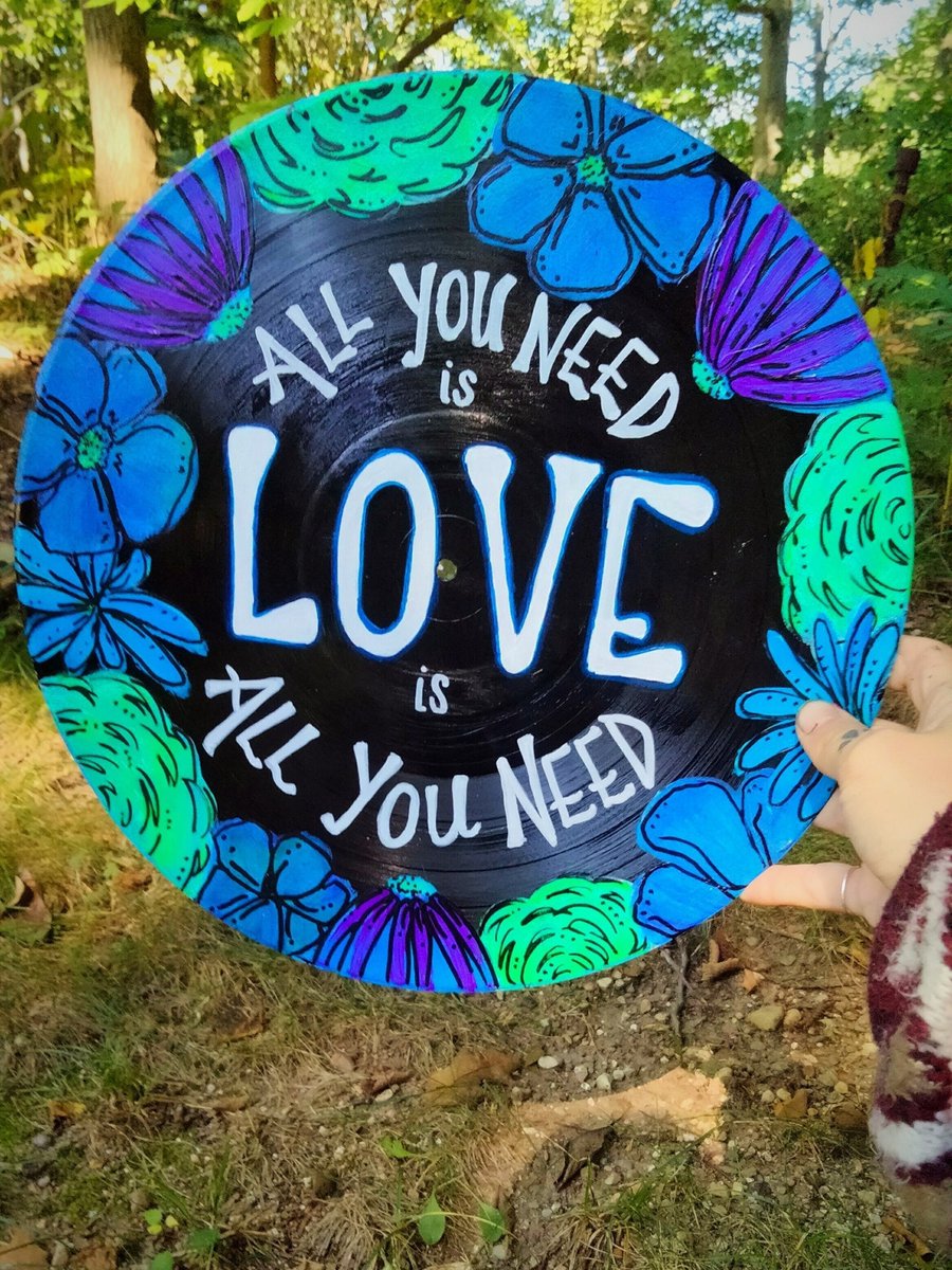 DabStrong's tweet image. Excited to share the latest addition to my #etsy shop: All You Need is Love Lyric Inspiration Flower Floral Black Light Reactive Hippie Boho Painted Vinyl Record 33rpm etsy.me/3p0LNpE #painting #beatles #record #hippie #shakedownstreet #hippy #vinyl