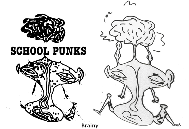SchoolPunks7's tweet photo. @DanChrisPiedad So here is the first whiteboard School Punk we ever created:  Brainy.  He became the logo.  The process is simple.   We started drawing funny versions of each other on the whiteboard.    Then we stylized the image. https://t.co/sYqJs3rHmq