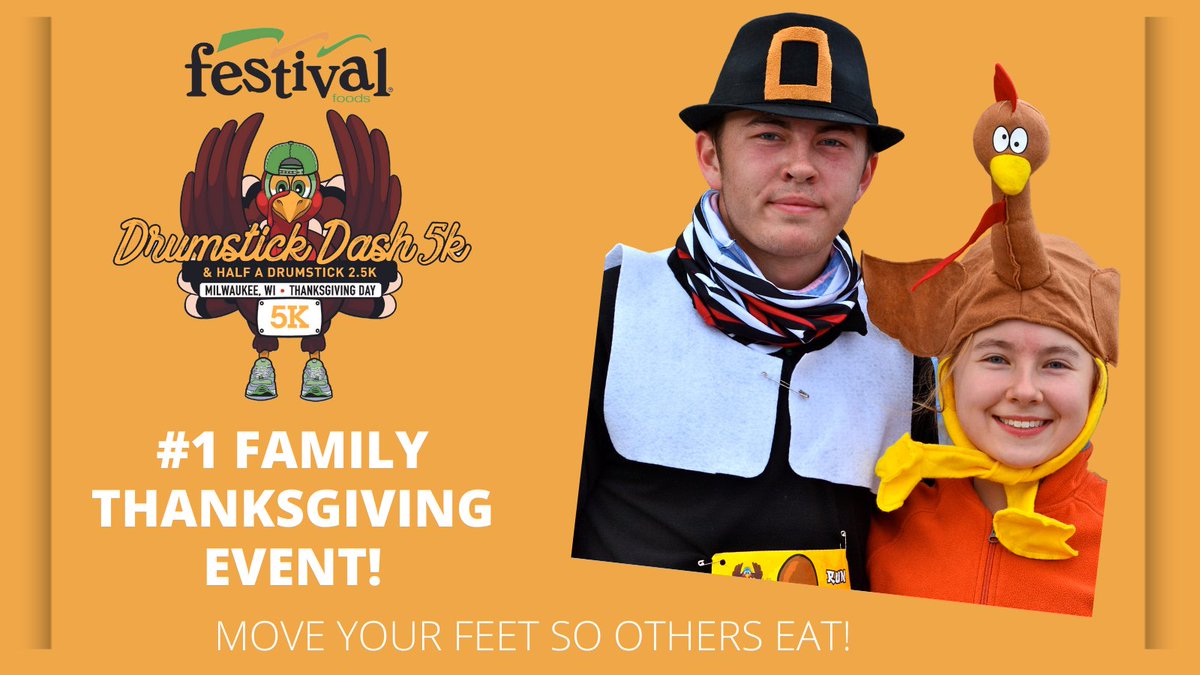 MOVE YOUR FEET SO OTHERS EAT!
Sign up for Milwaukee's Favorite Thanksgiving Family Tradition!
Only $37.99!
Check out all this SWAG!
🍗 Pocket Hoodie
🍗Mini Pumpkin Pie
🍗Brewers Bobblehead
🍗5K or 2.5K option
REGISTER HERE-buff.ly/3Ar9GZu