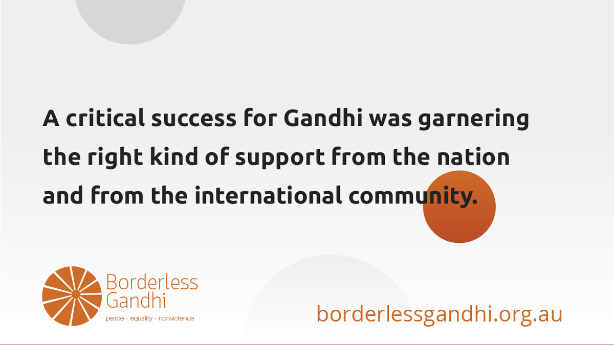 borderlessgandh's tweet photo. A critical success for Gandhi was garnering the right kind of support from the nation &amp; international community. His determination to follow through his preaching was often at the cost to his own health but that didn’t deter him. 
#leadership #values 
https://t.co/qPbDFoOfdA https://t.co/T9tonycSB3