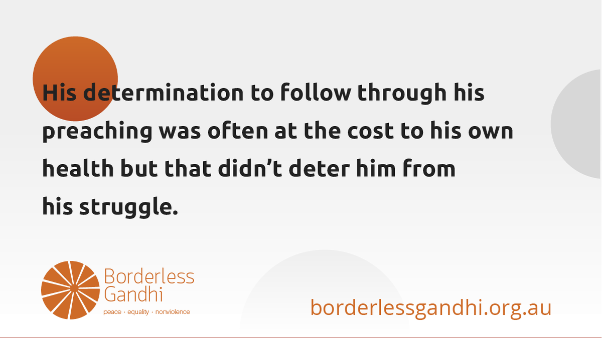 borderlessgandh's tweet photo. A critical success for Gandhi was garnering the right kind of support from the nation &amp; international community. His determination to follow through his preaching was often at the cost to his own health but that didn’t deter him. 
#leadership #values 
https://t.co/qPbDFoOfdA https://t.co/T9tonycSB3