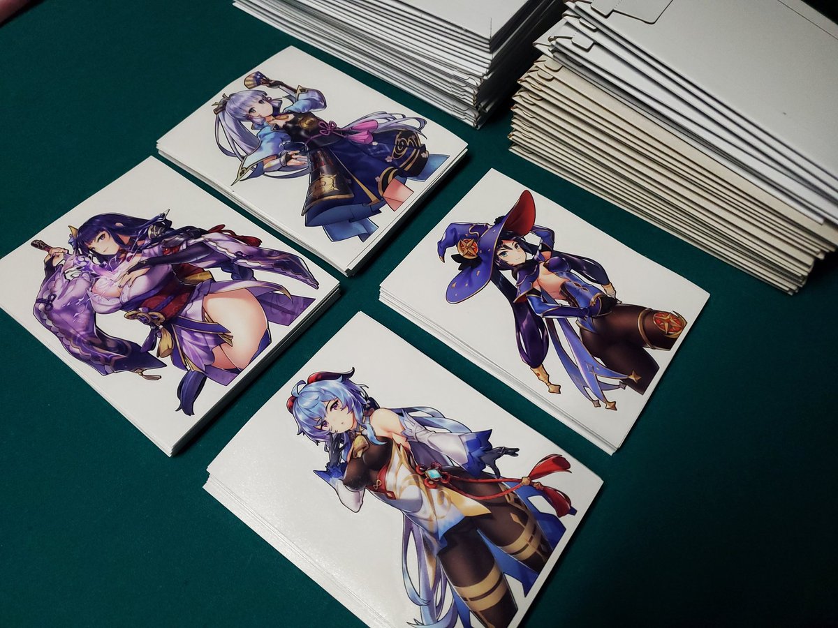 SaigetsuVinyl's tweet photo. The remaining Genshin series kisscut stickers are now in stock, if you missed preorders here's your chance to snag one!

Also all preorders are out and on their way so be sure to keep an eye out! https://t.co/G7vEtnHwQf