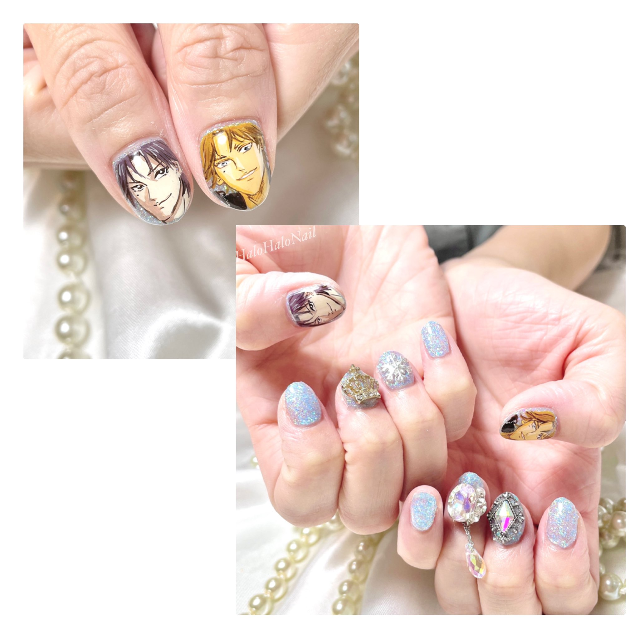 ハロハロネイルふじもと 大阪 痛ネイル お客様nail テニスの王子様 跡部様ネイル お誕生日おめでとうございました 痛ネイル キャラネイル 手描きネイル 模写ネイル 痛ネイル大阪 テニスの王子様 テニプリ テニプリネイル 跡部景吾 跡部