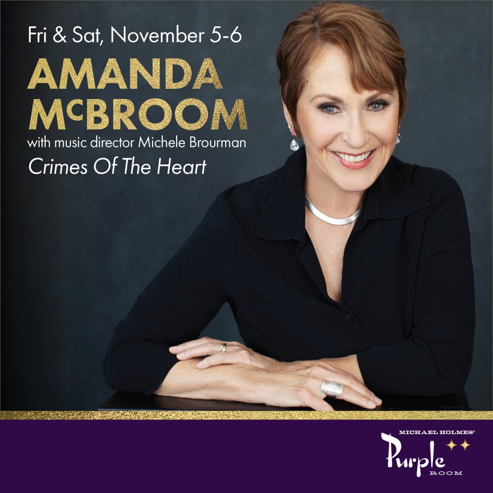 Two Nights Only! Nov 5 & 6 at Palm Springs’ Purple Room. Don’t miss triple threat (composer/singer/actress) Amanda McBroom w/ music director Michele Brourman. @AmandaMcBroom1 @MicheleBrourman 

Tix below:
Fri, Nov 6
m.bpt.me/event/5158570

Sat, Nov 7
m.bpt.me/event/5158575