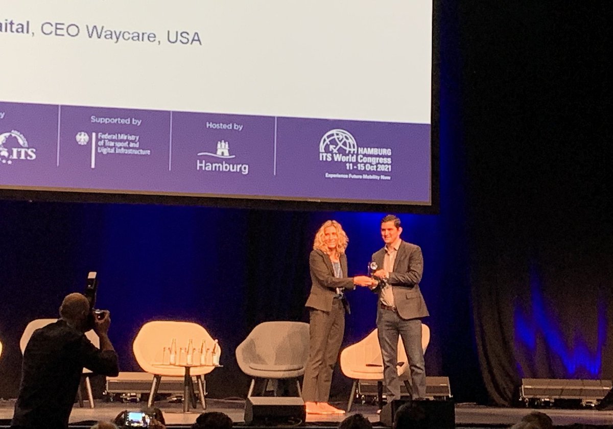lsheltongross's tweet image. Congratulations to @ITS_America member @WaycareTech for receiving the 2021 ITS World Congress Industry Award! #THISisITS #ITSHamburg2021