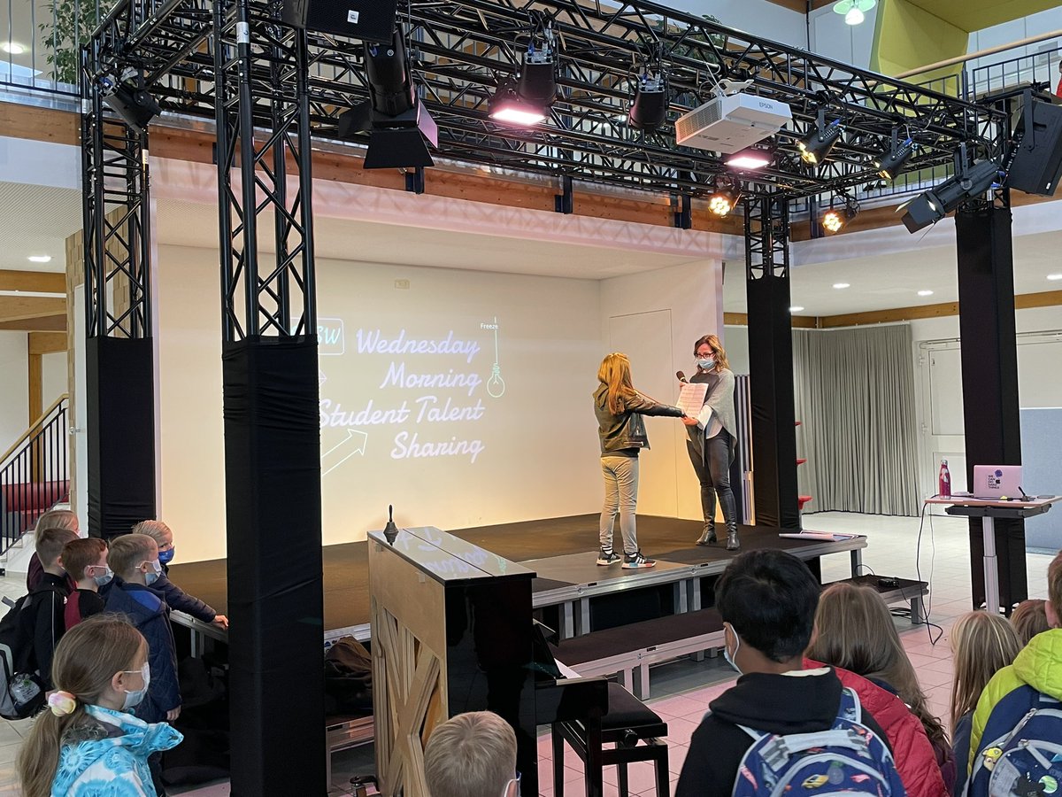 johnstonmike34's tweet photo. Students @FIS_School sharing talents and sharing their @FISChangemakers projects at a student run assembly! Well done FISW. Chicken coups, time capsules, recess equipment, gender sexuality alliances, reading and writing mentors, mindful mornings, dance, outdoor Ed! Wow! https://t.co/91RWWYzV1F