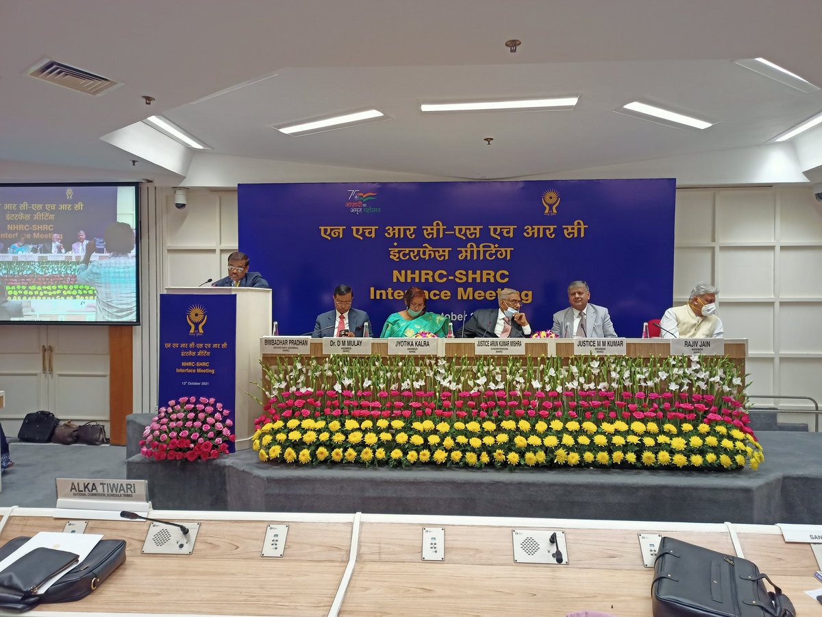 India_NHRC's tweet photo. NHRC-SHRCs interface meeting to explore common areas of collaboration for the promotion and protection of human rights is being held today on 13/10/2021.

@ANI @PTI_News @PIB_India https://t.co/78BcsVVZa7