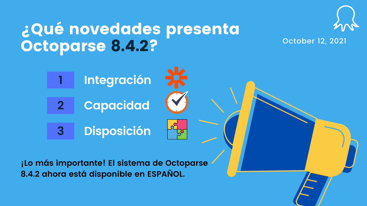 Octoparsehola's tweet photo. Usuarios de Octoparse, ¿cómo va su viaje de raspado web con el software? En este mes, se lanzará la versión 8.4.2 del producto.👏👏👏https://t.co/KnRH8GsDEh
#webscraping #webscrapingtools #webscrapingespañol  #octoparse #DataMining #Data https://t.co/sJEWXrLzHz