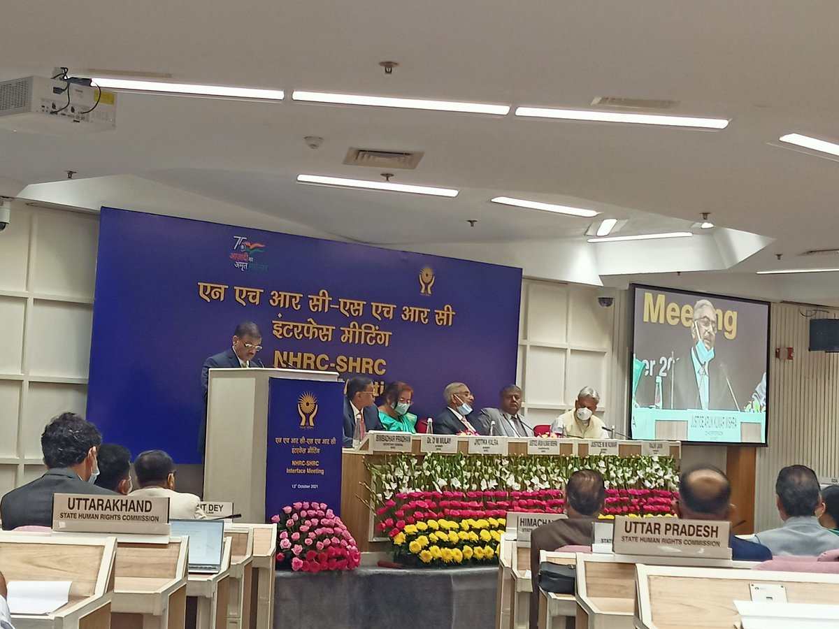 India_NHRC's tweet photo. NHRC-SHRCs interface meeting to explore common areas of collaboration for the promotion and protection of human rights is being held today on 13/10/2021.

@ANI @PTI_News @PIB_India https://t.co/78BcsVVZa7
