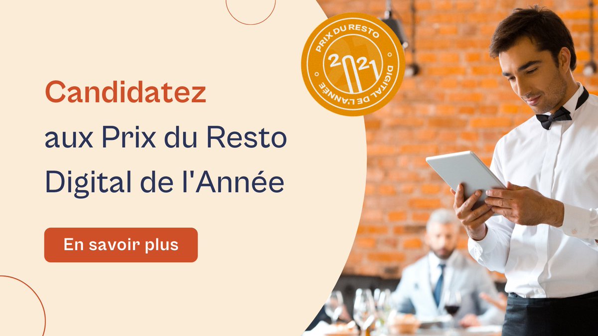 💻 Vous avez entamé la #digitalisation de votre #restaurant ? 
Vous avez donc toutes vos chances de gagner les Prix du Resto Digital de l'Année 2021 ! 🏆
Pour candidater 👉 restodigital.fr/partenaires/ed…