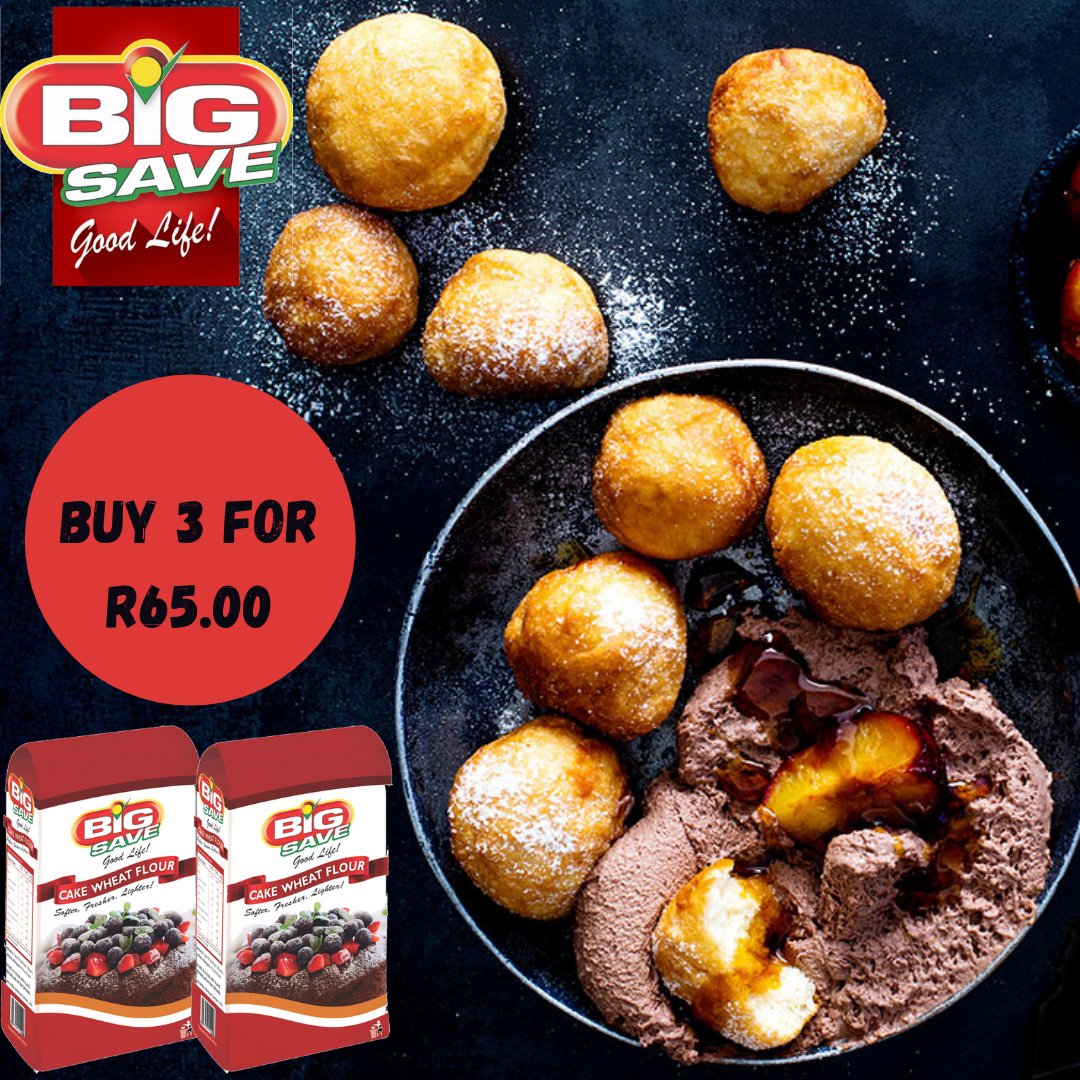 Flour that never flops 🍞🥐

Purchase 3 x 2.5kg Big Save cake flour for R65.00 

Available on our Buy More Save More promo valid until 30 October 2021.

* Excluding Big Save Tshwane Market and Big Save Evaton*  #cakeflour #mabopane #Hammanskraal #waltloo
